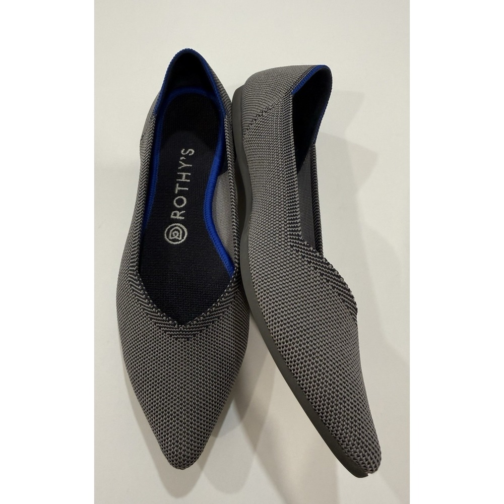 Rothy's The Point Cloud Grey Birdseye Flats 8.5 Fits Small - Picture 8 of 11